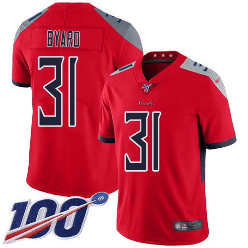 Tennessee Titans #31 Kevin Byard Red Men's Stitched Limited Inverted Legend 100th Season Jersey Men's