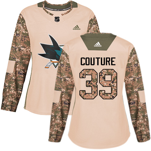 Adidas San Jose Sharks #39 Logan Couture Camo Authentic 2017 Veterans Day Women's Stitched Jersey Womens