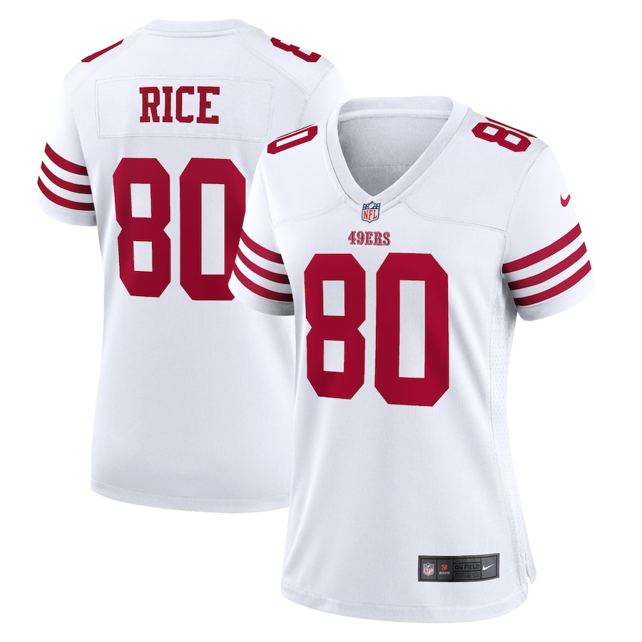 San Francisco 49ers #80 Jerry Rice White Women's 2022-23 Game Jersey