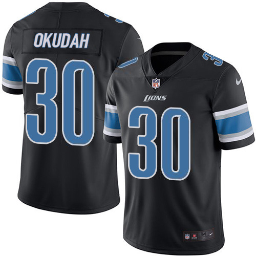Detroit Lions #30 Jeff Okudah Black Men's Stitched Limited Rush Jersey Men's