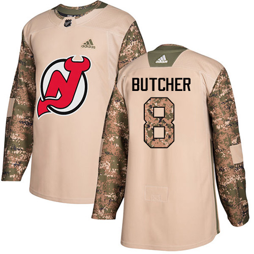 Adidas New Jersey Devils #8 Will Butcher Camo Authentic 2017 Veterans Day Stitched Jersey Men's