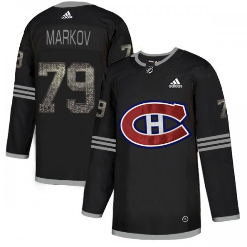 Adidas Montreal Canadiens #79 Andrei Markov Black Authentic Classic Stitched Jersey Men's