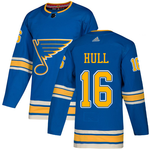 Adidas St. Louis Blues #16 Brett Hull Light Blue Alternate Authentic Stitched Jersey Men's