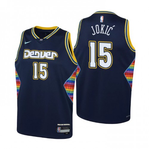 Denver Denver Nuggets #15 Nikola Jokic Youth Navy 2021/22 Swingman Jersey - City Edition Youth