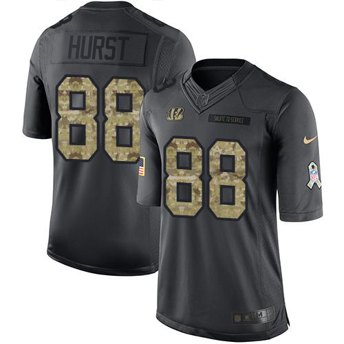 Bengals #88 Hayden Hurst Black Youth Stitched Limited 2016 Salute To Service Jersey
