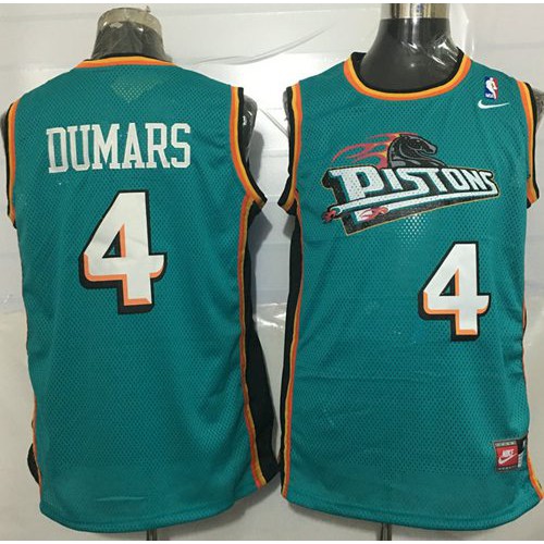 Detroit Pistons #4 Joe Dumars Green Throwback Stitched Jersey Mens