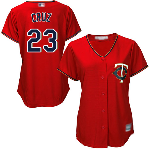 Minnesota Twins #23 Nelson Cruz Red Alternate Women's Stitched Jersey Womens