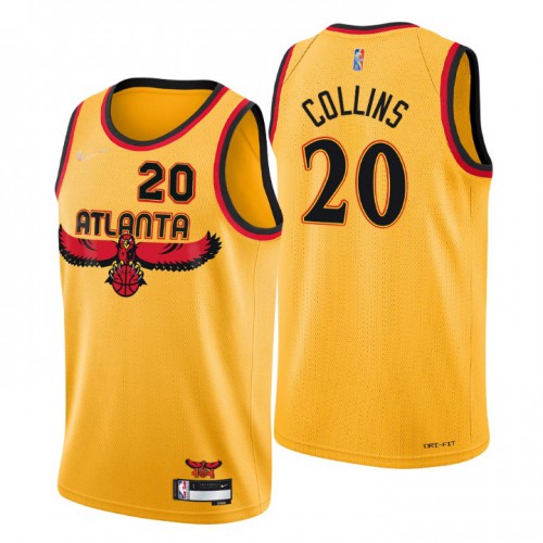 Atlanta Atlanta Hawks #20 John Collins Mens Gold 2021/22 Swingman Jersey - City Edition Mens