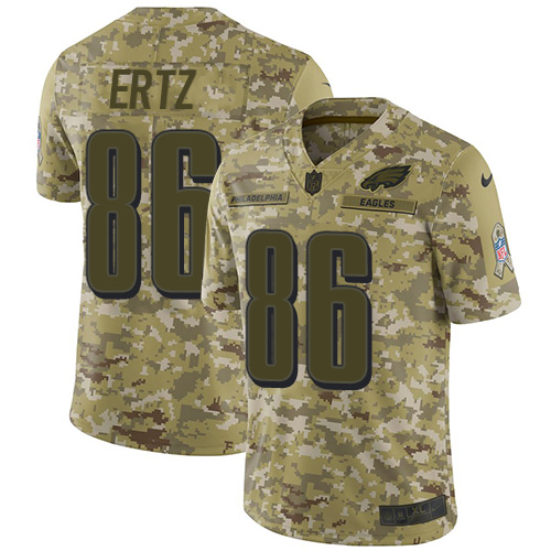 Philadelphia Eagles #86 Zach Ertz Camo Youth Stitched Limited 2018 Salute to Service Jersey Youth