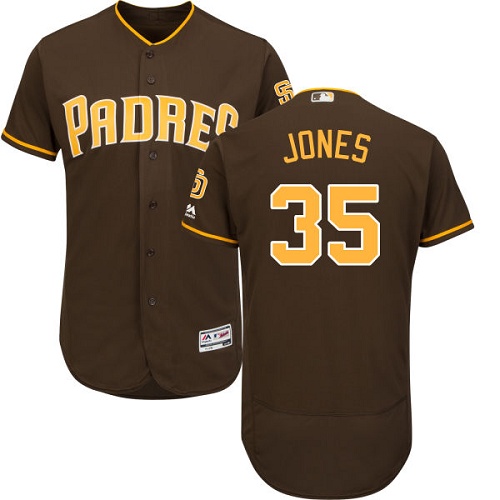 San Diego Padres #35 Randy Jones Brown Flexbase Authentic Collection Stitched Jersey Men's