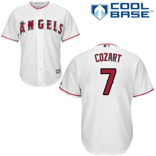 Los Angeles Angels #7 Zack Cozart White Cool Base Stitched Youth Jersey Youth