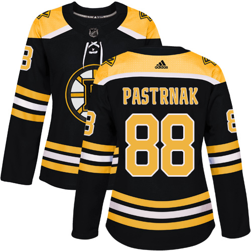 Adidas Boston Bruins #88 David Pastrnak Black Home Authentic Women's Stitched Jersey Womens