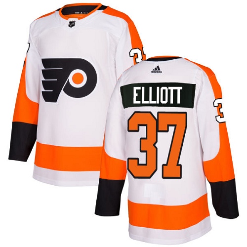 Adidas Philadelphia Flyers #37 Brian Elliott White Road Authentic Stitched Jersey Men's