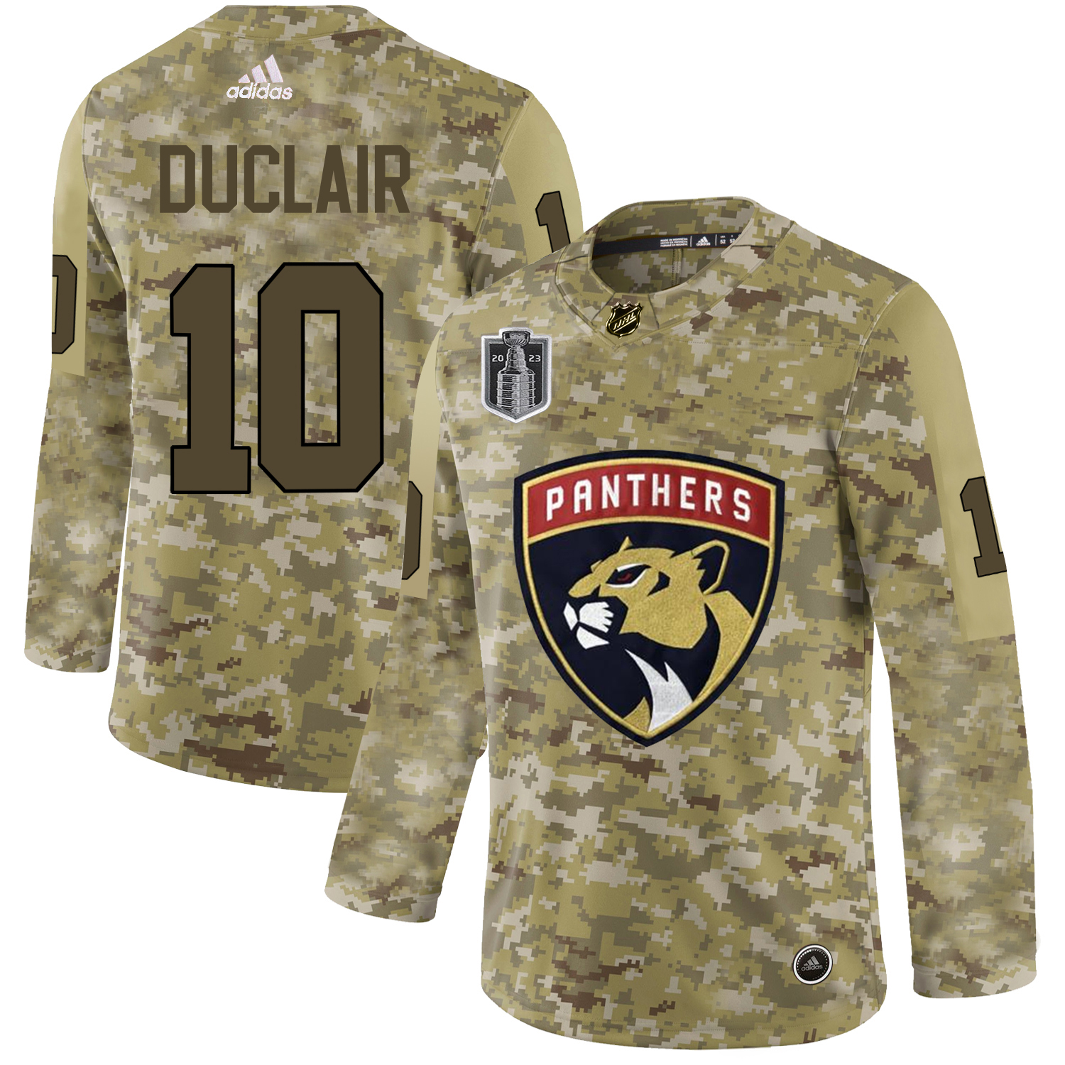 Adidas Panthers #10 Anthony Duclair Camo 2023 Stanley Cup Final Patch Authentic Veterans Day Stitched Jersey