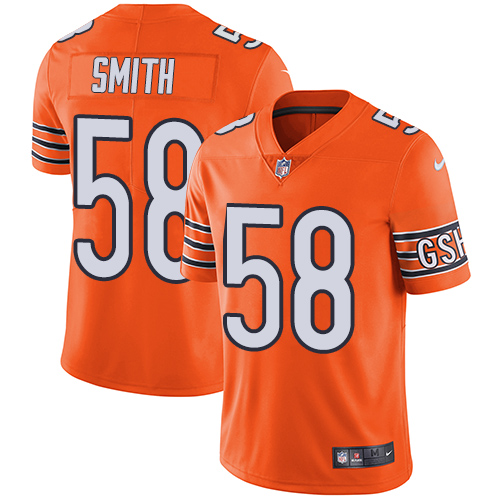 Chicago Bears #58 Roquan Smith Orange Youth Stitched Limited Rush Jersey Youth