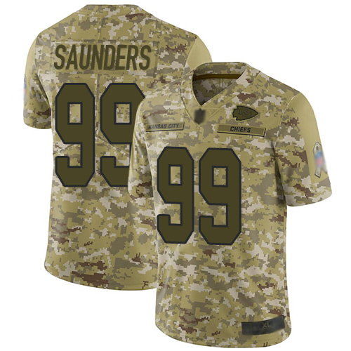 Kansas City Chiefs #99 Khalen Saunders Camo Men's Stitched Limited 2018 Salute To Service Jersey Men's