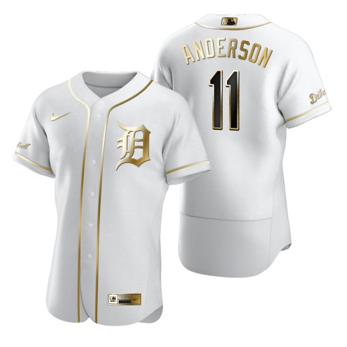 Detroit Detroit Tigers #11 Sparky Anderson White Men's Authentic Golden Edition Jersey Men's