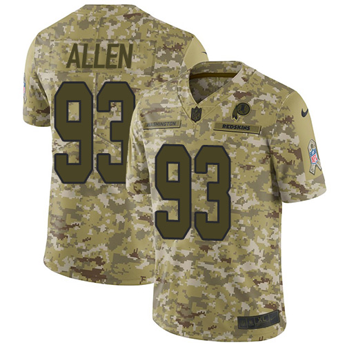 Commanders #93 Jonathan Allen Camo Men's Stitched Limited 2018 Salute To Service Jersey