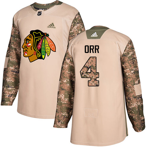 Adidas Chicago Blackhawks #4 Bobby Orr Camo Authentic 2017 Veterans Day Stitched Jersey Men's