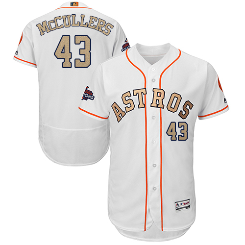 Houston Astros #43 Lance McCullers White FlexBase Authentic 2018 Gold Program Cool Base Stitched Jersey Men's