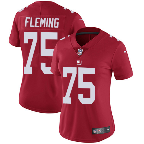 New York Giants #75 Cameron Fleming Red Alternate Women's Stitched Vapor Untouchable Limited Jersey Womens