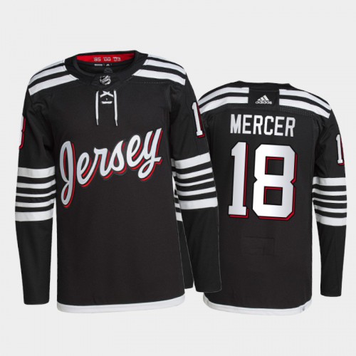 Adidas New Jersey Devils #18 Dawson Mercer Men's 2021-22 Alternate Authentic Jersey - Black Men's