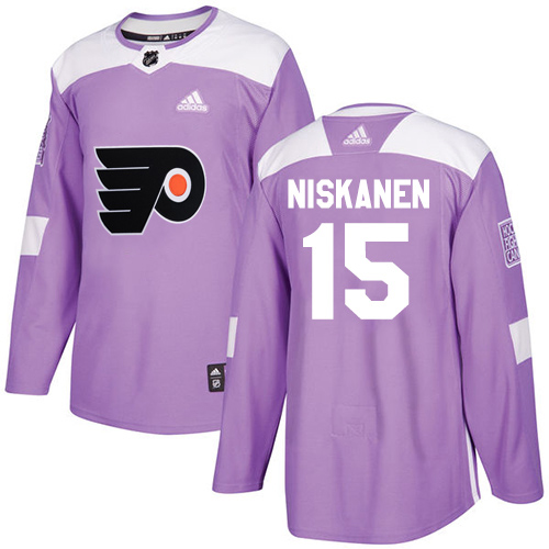 Adidas Philadelphia Flyers #15 Matt Niskanen Purple Authentic Fights Cancer Stitched Jersey Men's