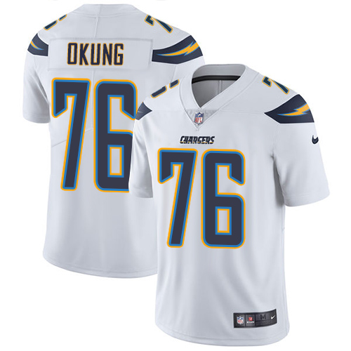 Los Angeles Chargers #76 Russell Okung White Youth Stitched Vapor Untouchable Limited Jersey Youth