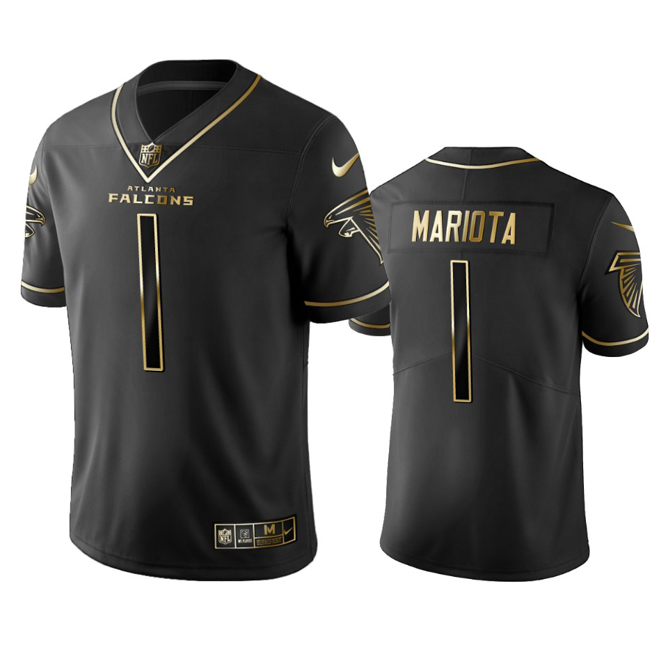 Atlanta Falcons #1 Marcus Mariota Men's Stitched Vapor Untouchable Limited Black Golden Jersey