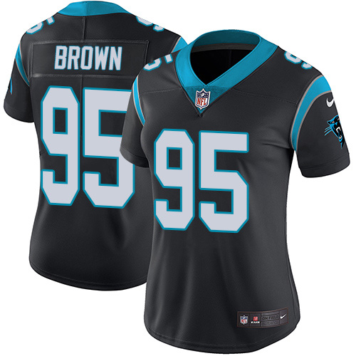 Carolina Panthers #95 Derrick Brown Black Team Color Women's Stitched Vapor Untouchable Limited Jersey Womens
