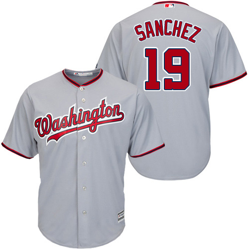 Washington Nationals #19 Anibal Sanchez Grey New Cool Base Stitched Jersey Men's