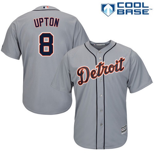 Detroit Tigers #8 Justin Upton Grey Cool Base Stitched Youth Jersey Youth