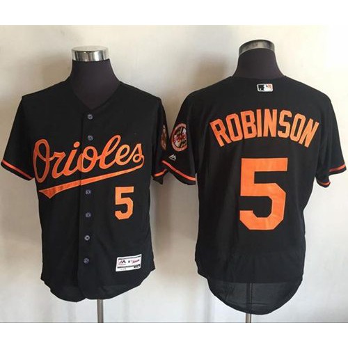 Baltimore Orioles #5 Brooks Robinson Black Flexbase Authentic Collection Stitched Jersey Men's