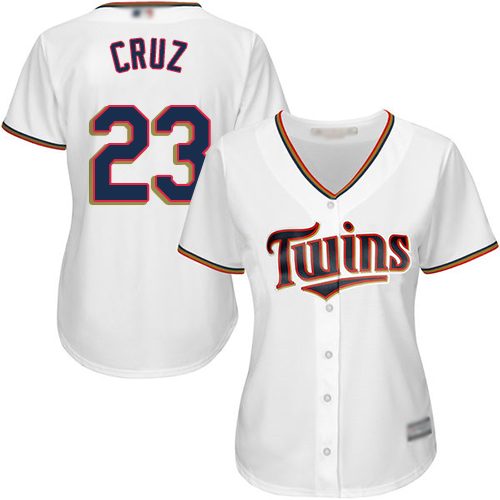 Minnesota Twins #23 Nelson Cruz White Home Women's Stitched Jersey Womens