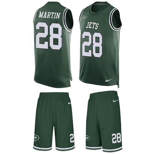 Jets #28 Curtis Martin Green Team Color Men's Stitched Limited Tank Top Suit Jersey