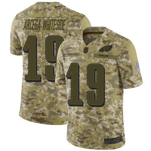 Philadelphia Eagles #19 JJ Arcega-Whiteside Camo Men's Stitched Limited 2018 Salute To Service Jersey Men's