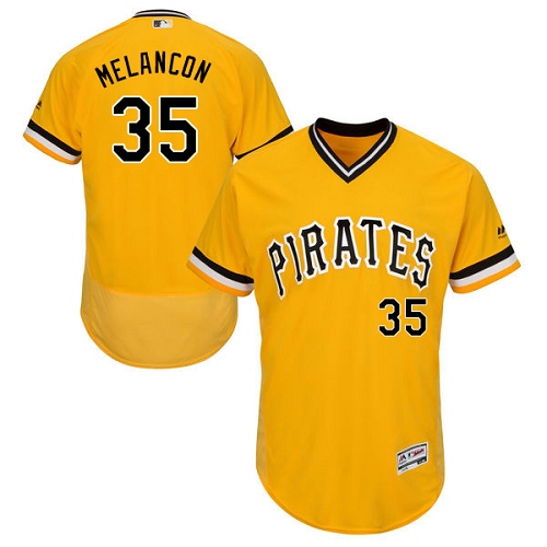 Pittsburgh Pirates #35 Mark Melancon Gold Flexbase Authentic Collection Cooperstown Stitched Jersey Men's