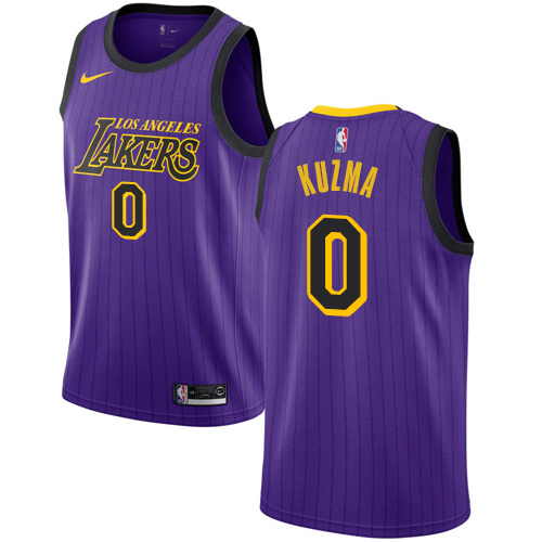 Los Angeles Lakers #0 Kyle Kuzma Purple Swingman City Edition 2018/19 Jersey Mens