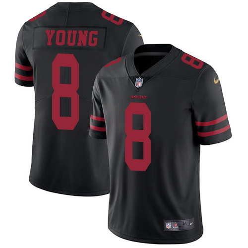 49ers #8 Steve Young Black Alternate Youth Stitched Vapor Untouchable Limited Jersey