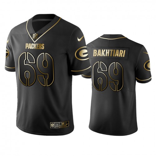 Green Bay Packers #69 David Bakhtiari Men's Stitched Vapor Untouchable Limited Black Golden Jersey Men's