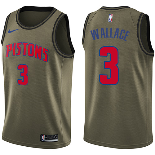 Detroit Pistons #3 Ben Wallace Green Salute to Service Youth Swingman Jersey Youth