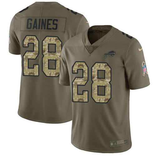 Buffalo Bills #28 E.J. Gaines Olive/Camo Men's Stitched Limited 2017 Salute To Service Jersey Men's