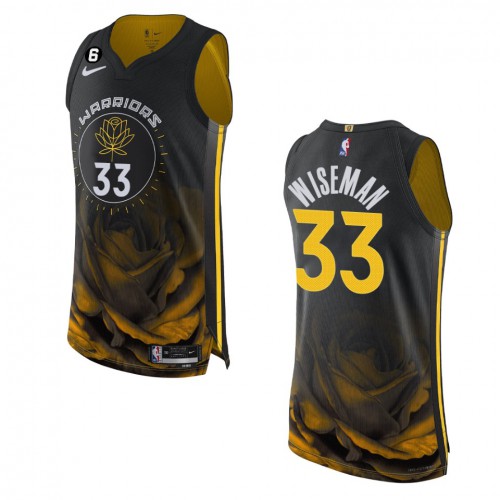 Golden State Golden State Warriors #33 James Wiseman Black 2022-23 Authentic Jersey - City Edition Mens