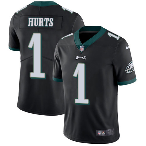 Eagles #1 Jalen Hurts Black Alternate Men's Stitched Vapor Untouchable Limited Jersey