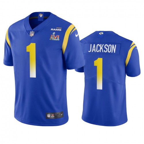Los Angeles Los Angeles Rams #1 Desean Jackson Men's Super Bowl LVI Patch Vapor Limited Jersey - Royal Men's