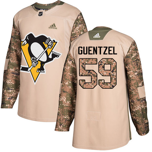 Adidas Pittsburgh Penguins #59 Jake Guentzel Camo Authentic 2017 Veterans Day Stitched Jersey Men's