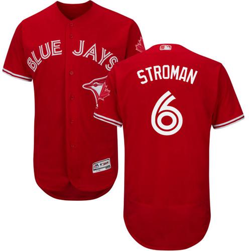 Toronto Blue Jays #6 Marcus Stroman Red Flexbase Authentic Collection Canada Day Stitched Jersey Men's