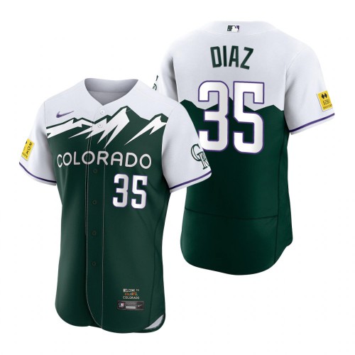 Colorado Colorado Rockies #35 Elias Diaz Green Men's Authentic 2022 City Connect Jersey Men's