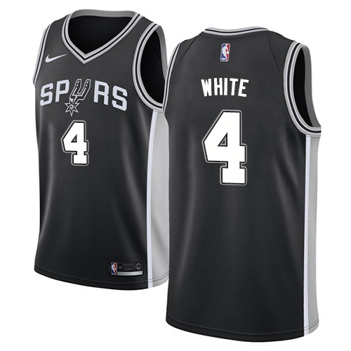 San Antonio Spurs #4 Derrick White Black Swingman Icon Edition Jersey Mens