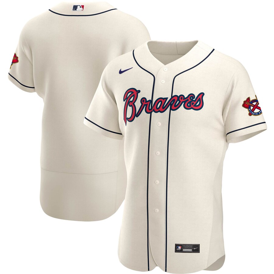 Atlanta Braves Men's Cream Alternate 2020 Authentic Official Team Jersey
